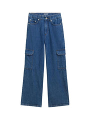 Mid Blue Wide Leg Cargo