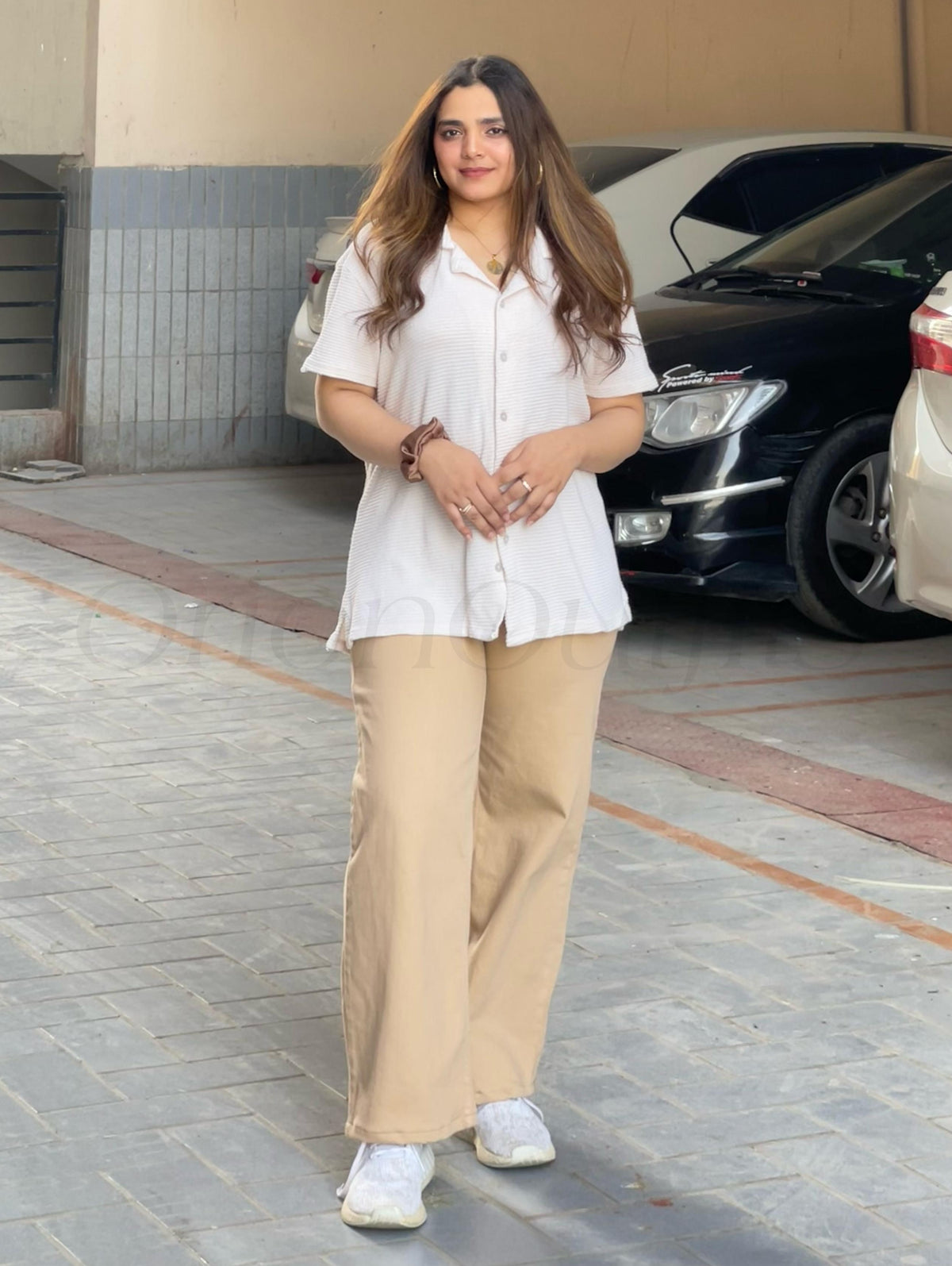 Beige Old Money Wide Leg Jeans