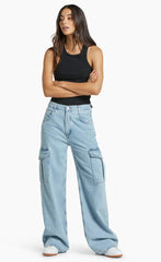 Light Blue Wide Leg Cargo 